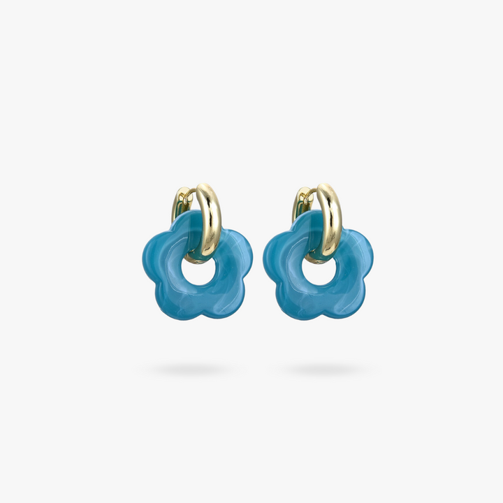 Elegant gold plated flower earrings, 'Valeria' design, ideal for women's fashion.