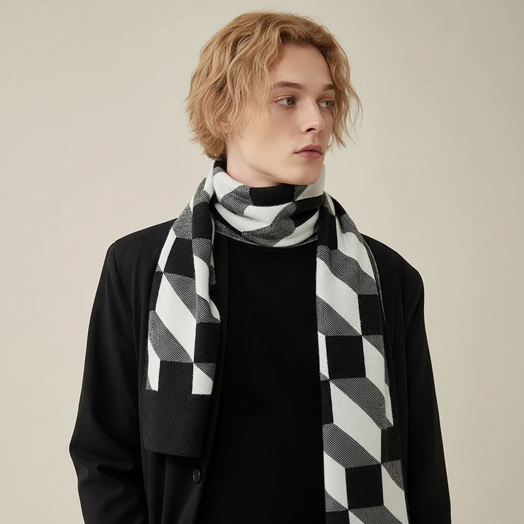 Collection of men's cashmere winter scarves in various colors, showcasing their elegant and warm appeal.