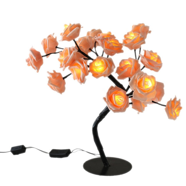 Home decor LED rose tree lamp, elegant design, provides a serene and romantic light source.