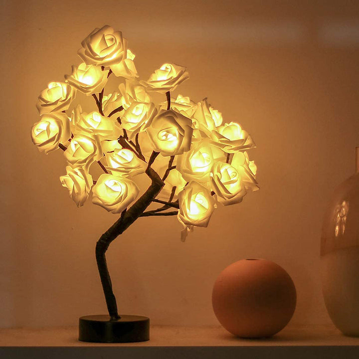 LumiRose illuminated rose tree, 24 LED roses, ambient lighting for home or event. Decorative & versatile.
