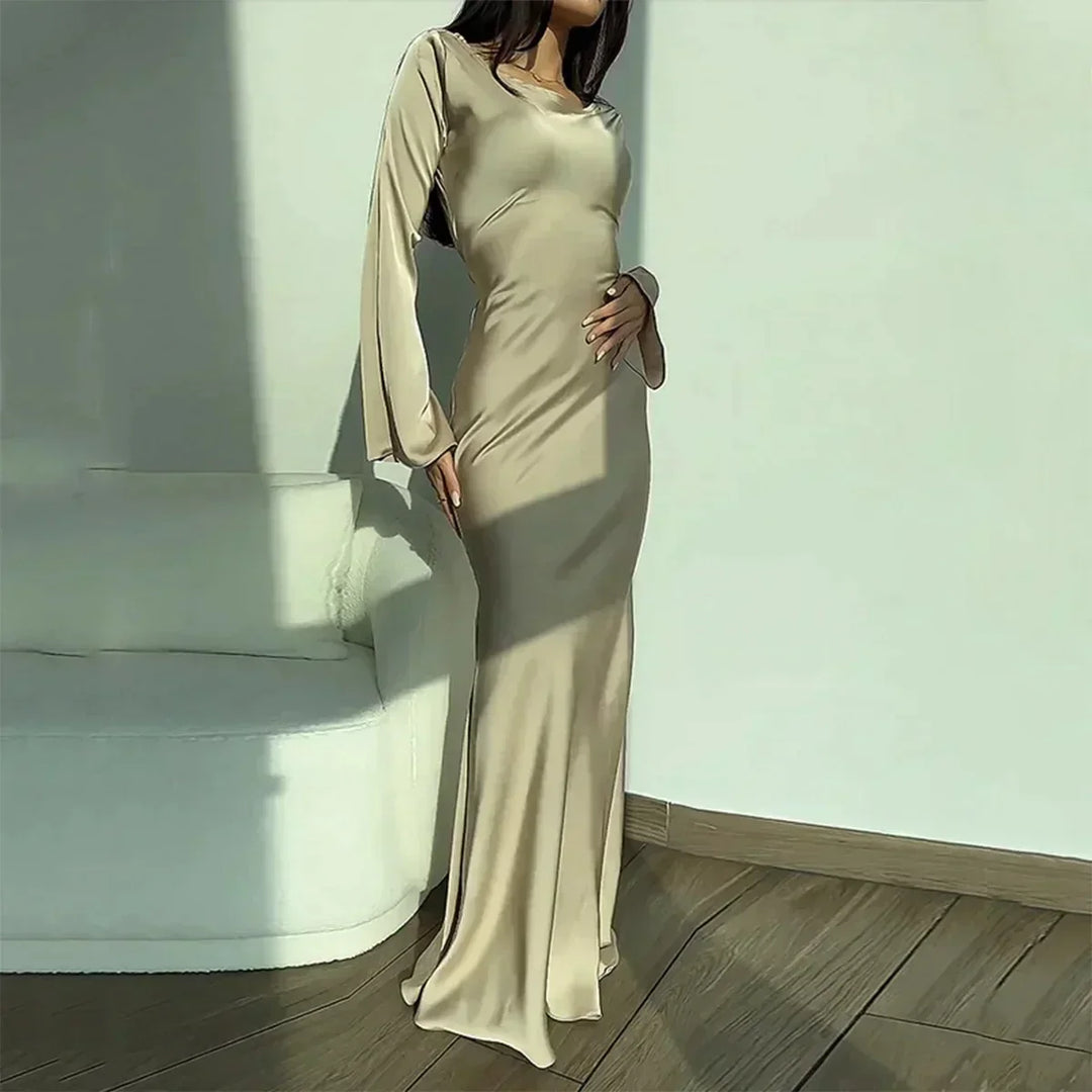 Feminine long sleeve dress for women, comfortable & stylish. A classic design for versatile everyday and occasion wear.