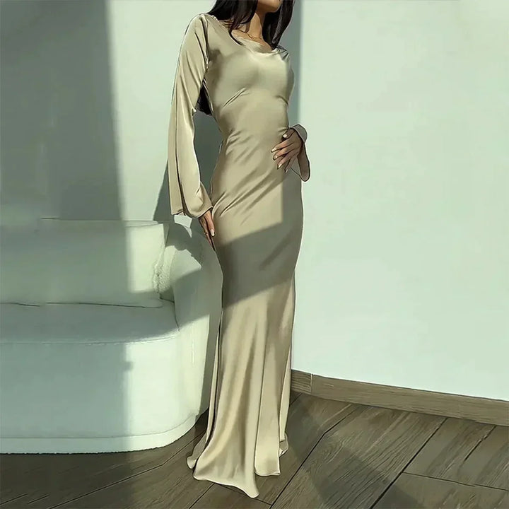 Feminine long sleeve dress for women, comfortable & stylish. A classic design for versatile everyday and occasion wear.