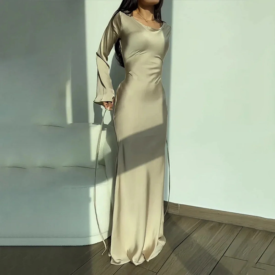 Stylish women's long sleeve dress, a chic and flattering choice for elegant spring fashion & everyday comfort.