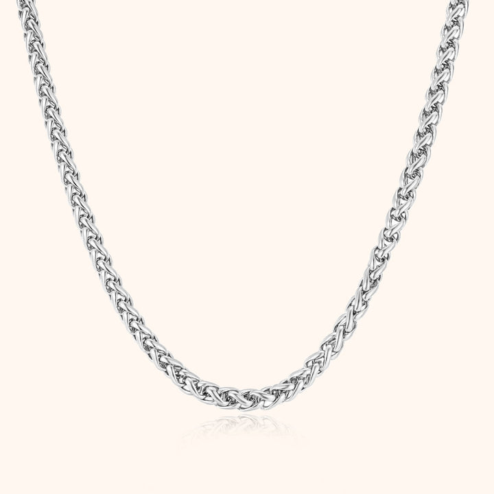 Elegant men's cross link chain necklace, available in silver or 18K gold plated. Stylish & durable men's fashion jewelry.
