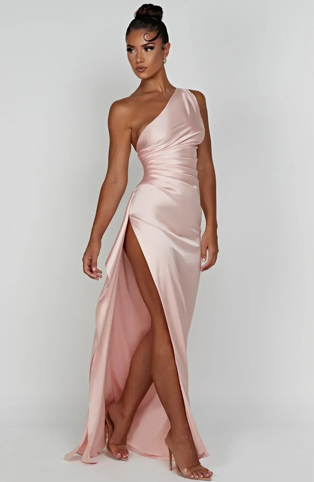 Vivienne one-shoulder formal gown, a women's elegant split dress for memorable events.