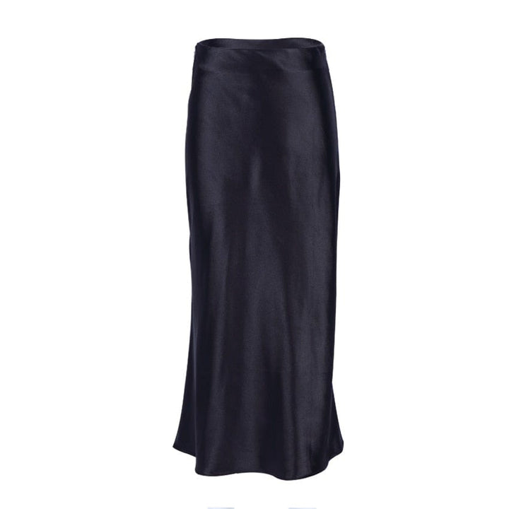 Shimmering A-line midi skirt for women. High-waist design, elegant & perfect for versatile spring fashion.