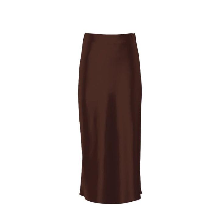 Radiant shimmering A-line midi skirt for women. High waist, adds elegance to spring/summer outfits.