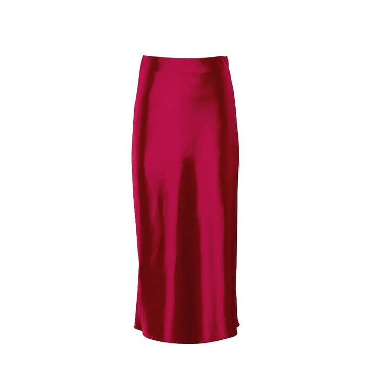 Pair with your favorite top: a shimmering A-line high-waist midi skirt for women. Elegant & versatile.