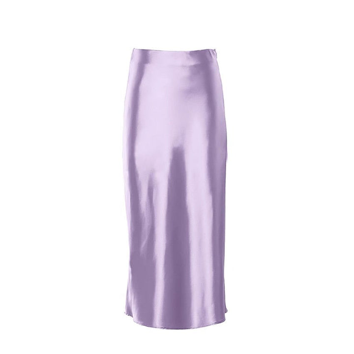 Summer-ready women's shimmering A-line high-waist midi skirt. Elegant, breathable, & chic for warm days.