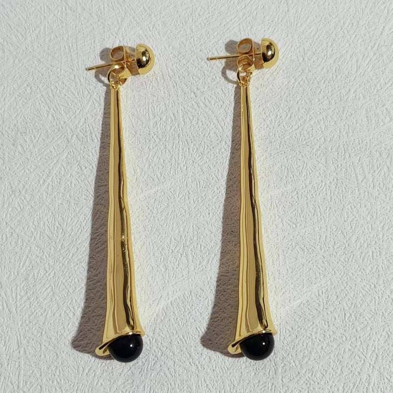 Stylish women's drop earrings, lightweight sterling silver, elegant shine.
