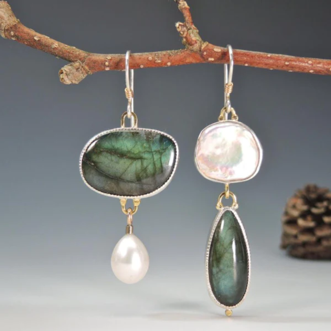 Elegant vintage stone drop earrings for women, Arabelle style with a classic design, hypoallergenic fashion accessory