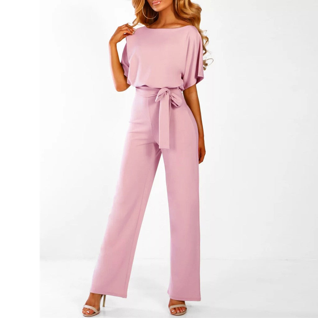 Women's elegant chic jumpsuit. Versatile, comfortable, and stylish for both formal and casual spring/summer fashion.