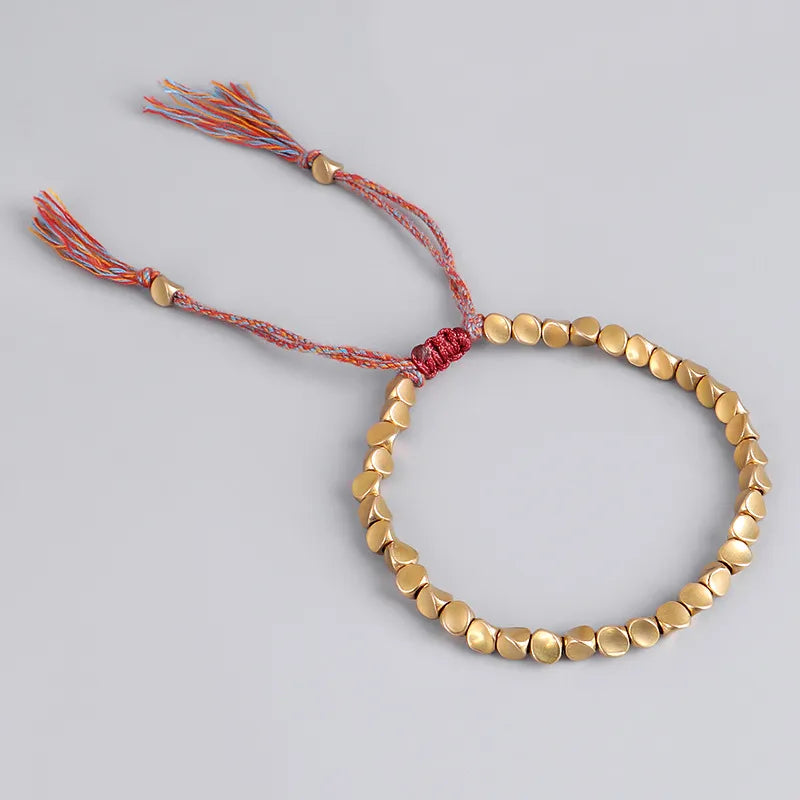 Adjustable copper bead bracelet for women. Elegant fashion jewelry, a perfect lucky charm.