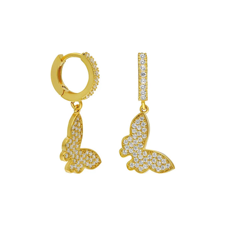 Graceful flying butterfly dangle earrings for women, a charming and elegant jewelry piece, ideal as a fashion accessory.