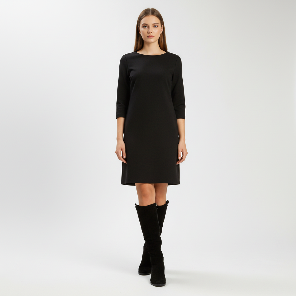 Full view of women's sophisticated faux suede winter boots, essential for cold weather elegance