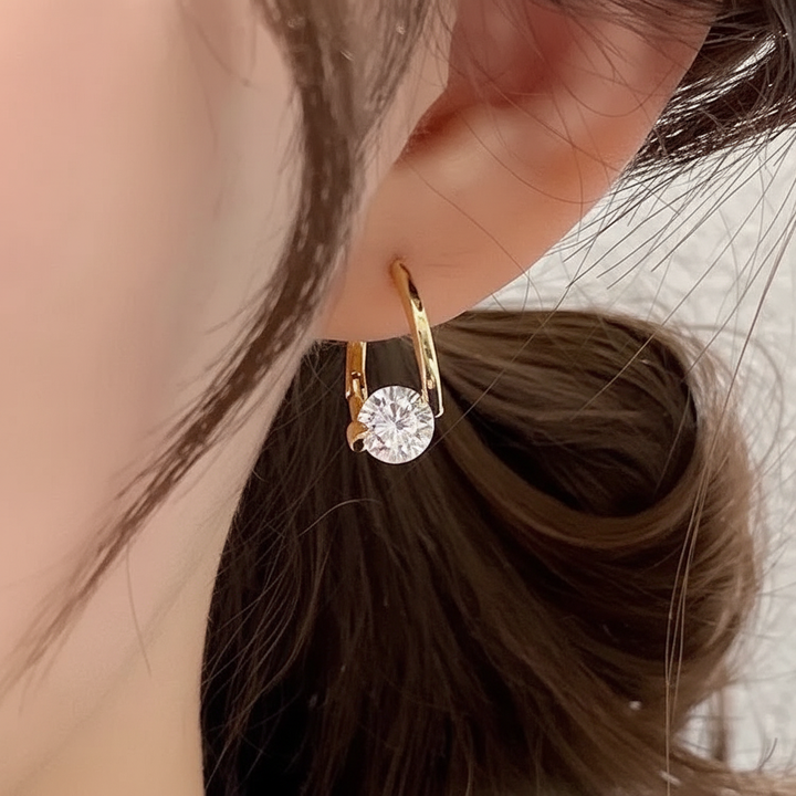 Pair of germanium stud earrings for women, Camila style, offering a blend of elegance and wellness benefits