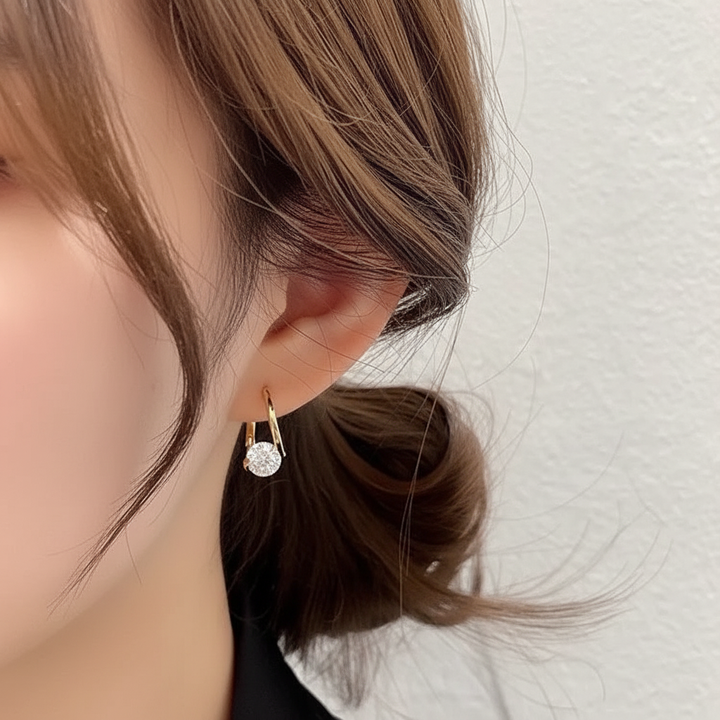 Fashionable women's germanium stud earrings, Camila, perfect for everyday wear and subtle accessorizing