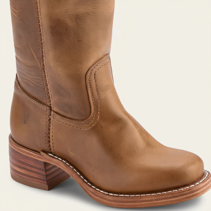Women's black leather boots, Serena, high-calf design, ideal for elegant winter outfits.