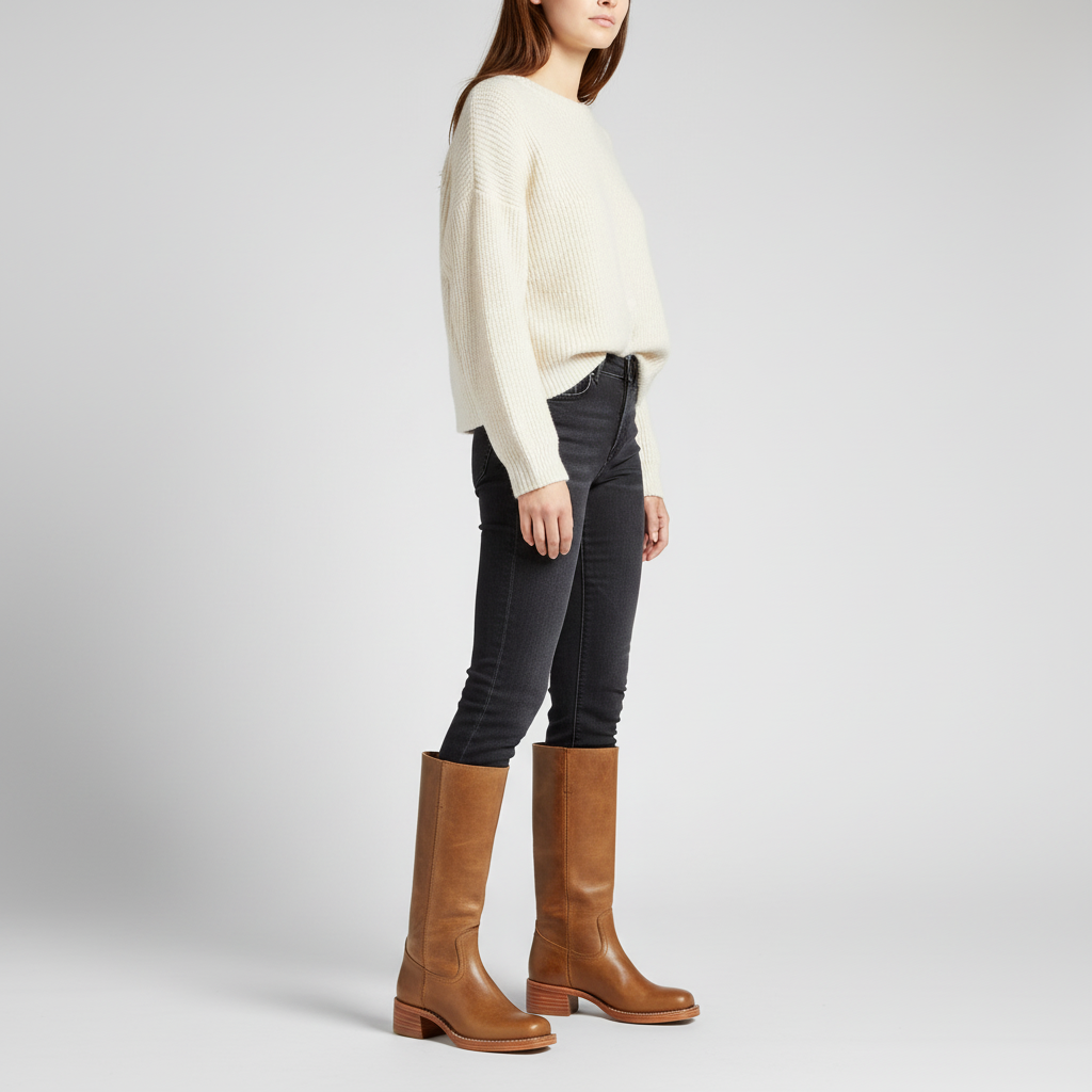 Serena women's high-calf leather boots with a sleek design, perfect for any occasion