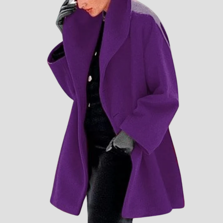 Chic women's hooded wool blend coat in a versatile style for fall/winter outerwear.