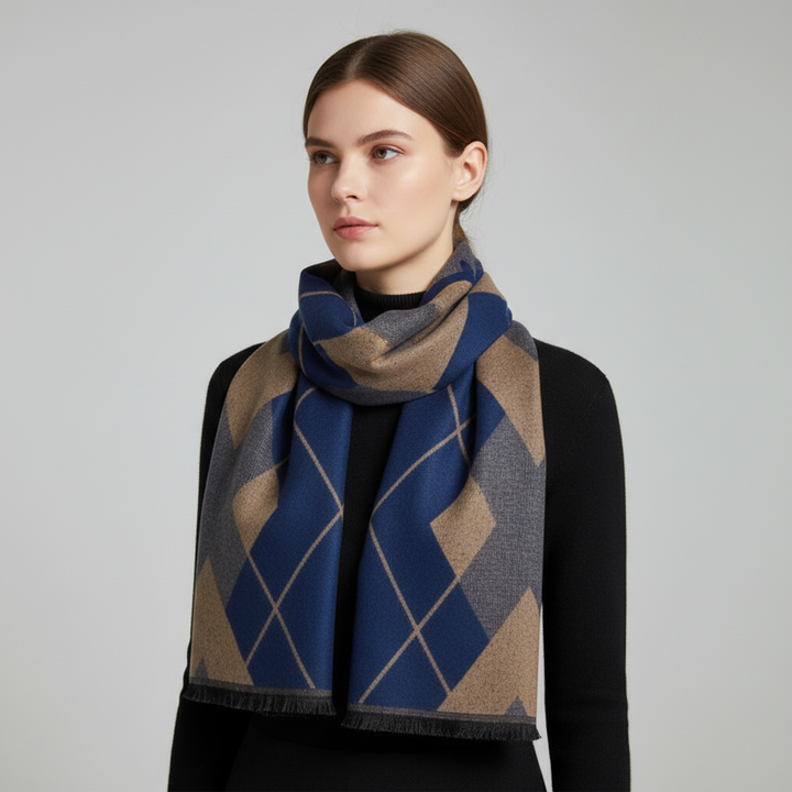 Warm and elegant women's silk cashmere knitted scarf, a versatile winter fashion accessory.