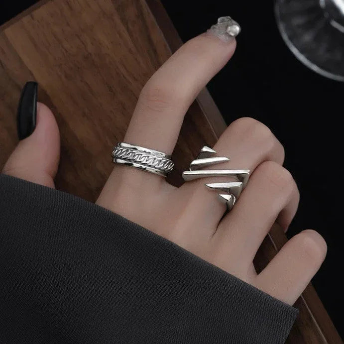 Gold & silver plated layered twisted ring for women, a stylish and elegant modern jewelry accessory.