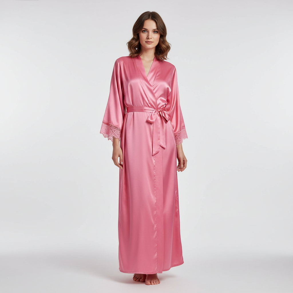 Comfortable women's long bathrobe, 'Susanne' style, ideal for versatile lounge wear.