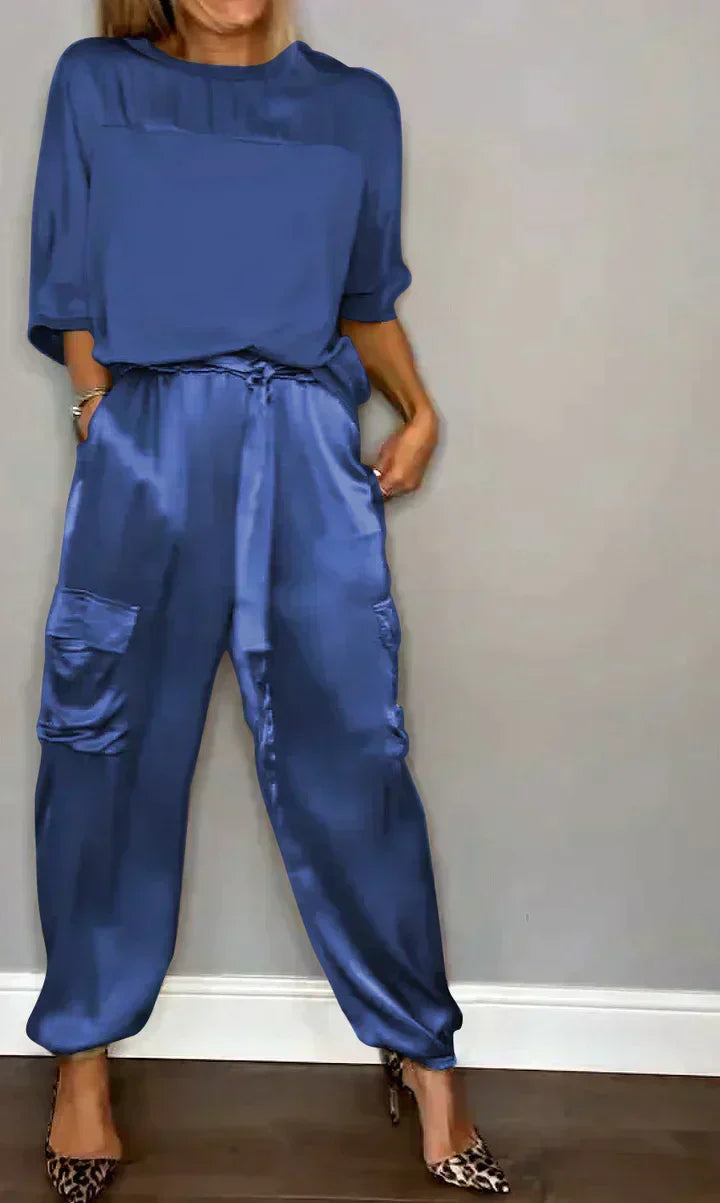 Women's lustrous and elegant jumpsuit, perfect as a chic formal all-in-one for party outfits.