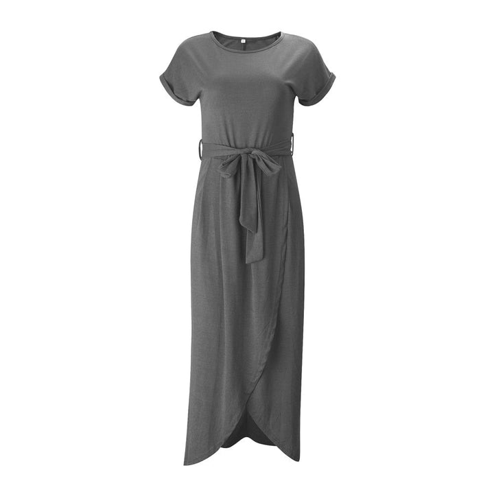 Women's summer vacation maxi dress, elegant design with a side split for effortless style.