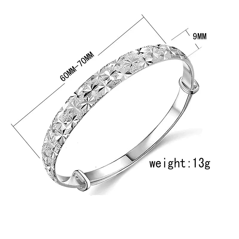 Stunning sterling silver Women's Radiant Star Armband Bracelet, elegant and adjustable celestial jewelry for women.