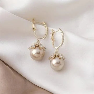 Timeless elegant pearl drop earrings for women, a refined silver gift for her classic jewelry collection.