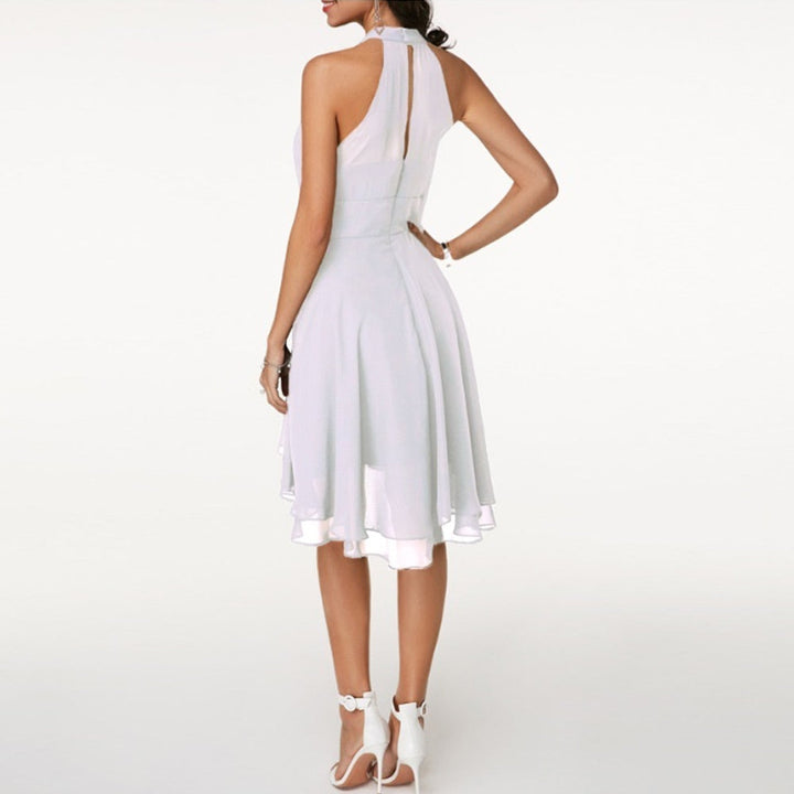 Versatile women's party dress: Isabella midi with stylish ruffles, perfect for an elegant look.