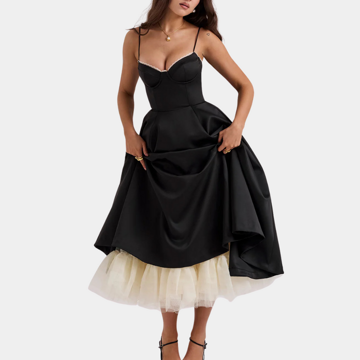 Chic women's midi dress, ideal for spring fashion & summer style. Flattering, comfortable & effortlessly elegant.
