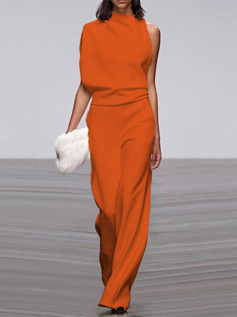 Chic women's one-piece jumpsuit, ideal for office lady wear or elegant evenings.