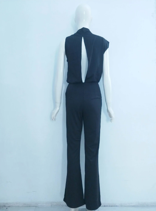 Comfortable and stylish women's wide-leg jumpsuit, sleeveless with a round neck for any occasion.