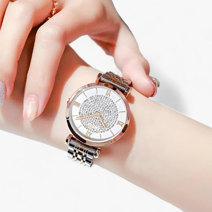 Timeless silver women's slim titanium steel watch, an elegant minimalist accessory for ladies, versatile & chic.
