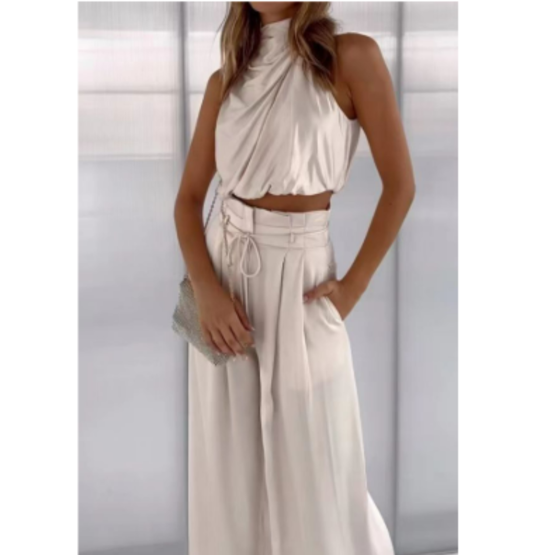 Lightweight women's summer jumpsuit. Relaxed fit, comfortable, and stylish for effortless elegant or casual wear.