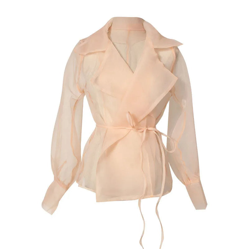 Stylish women's matching two-piece skirt set with belt, perfect for elegant summer wear.