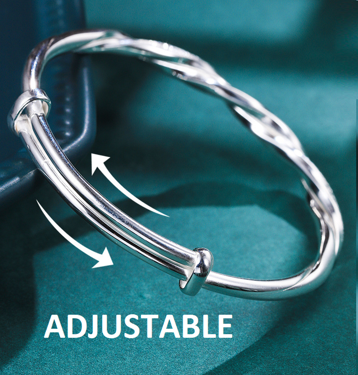 Stunning twisted sterling silver bracelet for women, a chic fashion accessory & elegant gift for her.