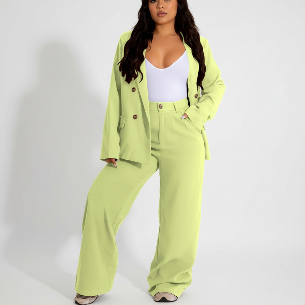 Sophisticated women's blazer and pants set, perfect for a polished business look