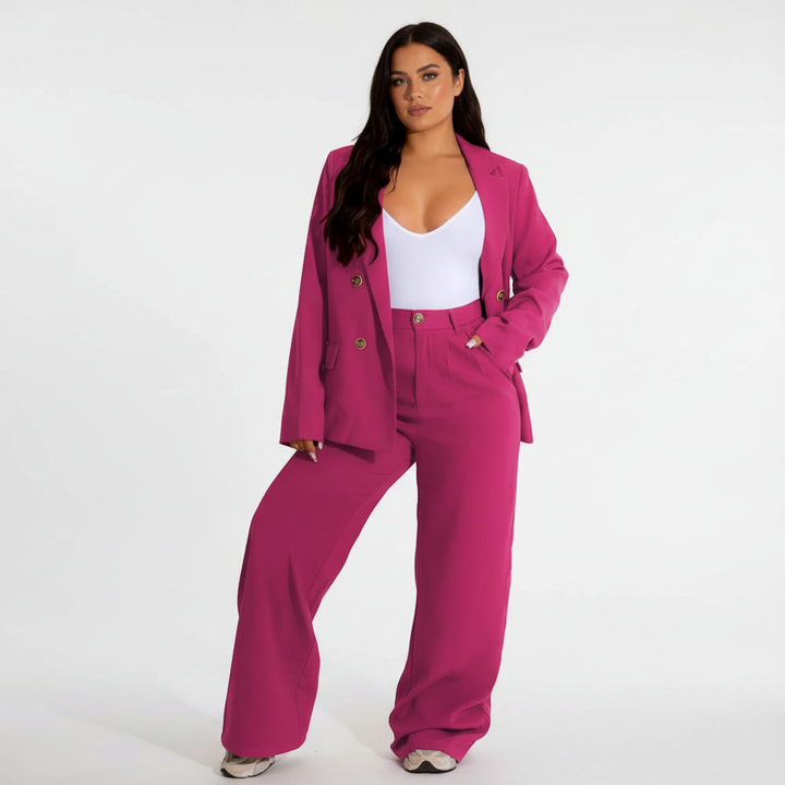 Classic women's professional suit with tailored blazer and trousers for business attire