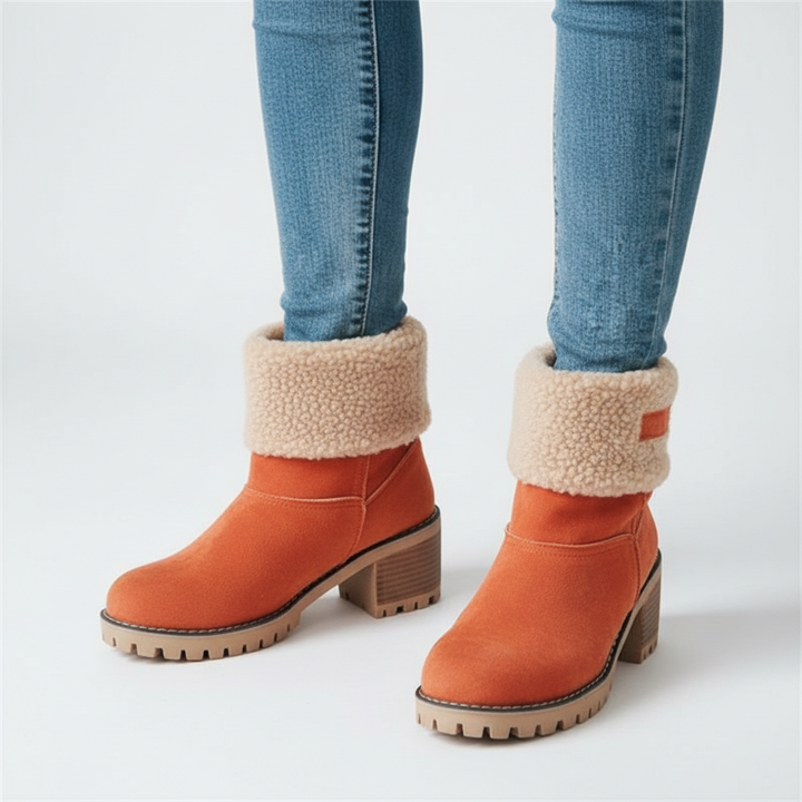 Annette women's elegant winter footwear, synthetic leather with cozy faux fur interior, weatherproof