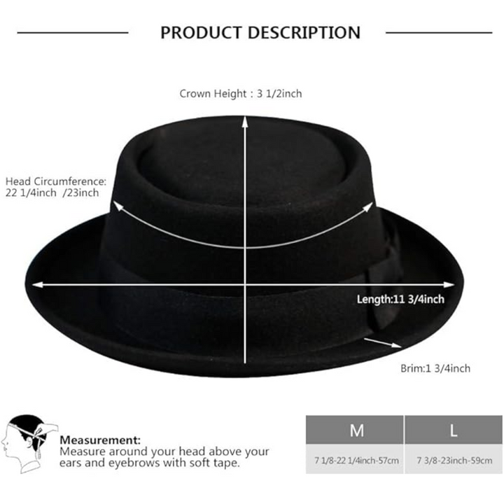 Warm women's wool felt fedora, an elegant fall/winter hat with a delicate bow detail. Classic style.