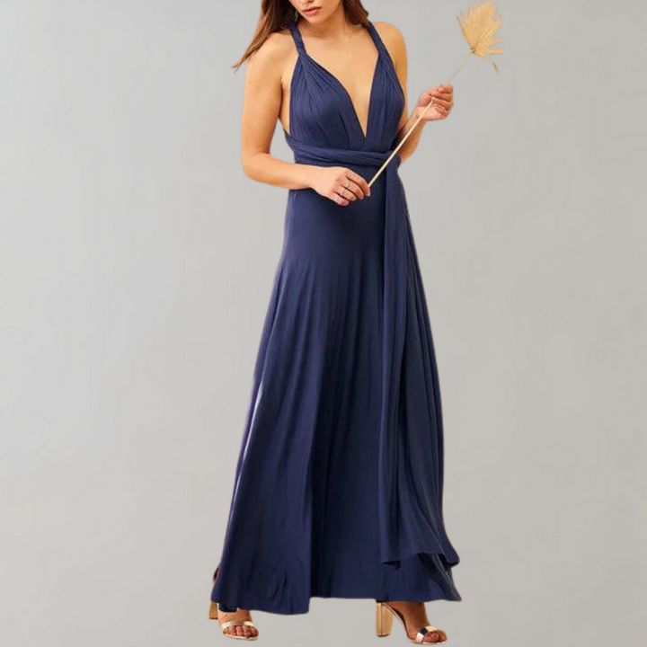 Timeless women's versatile wrap dress, elegant and perfect for any occasion. A long dress for women's fashion.