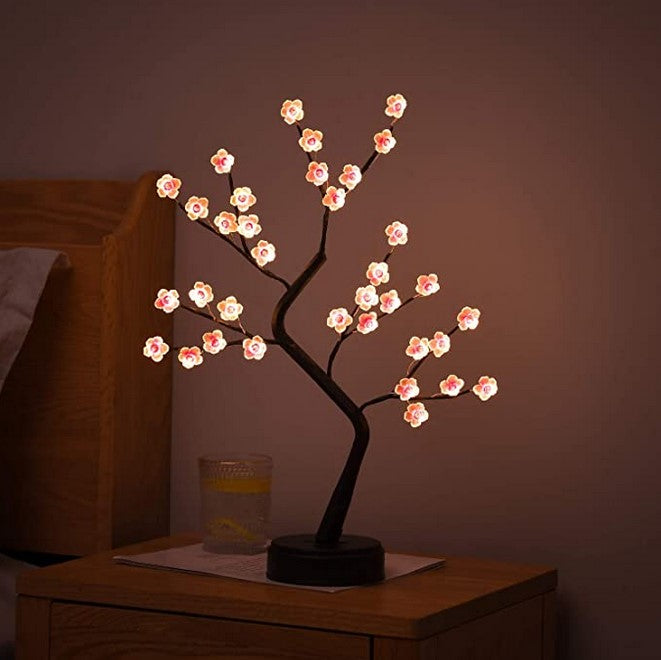 LumiPlum illuminated plum blossom tree with delicate floral lights, a beautiful decorative piece & unique gift idea