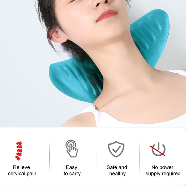 Wellness neck support cushion, an ergonomic posture corrector for stress and shoulder tension relief. No power needed.