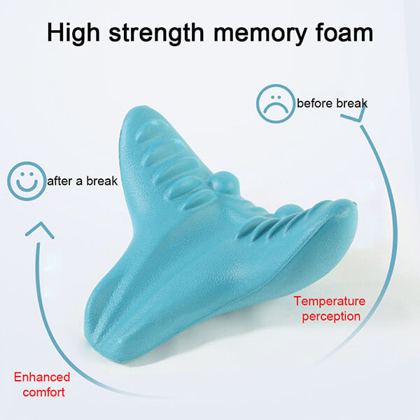 Cervical spine support cushion, ergonomic design for neck massage, relieving tension and promoting relaxation.