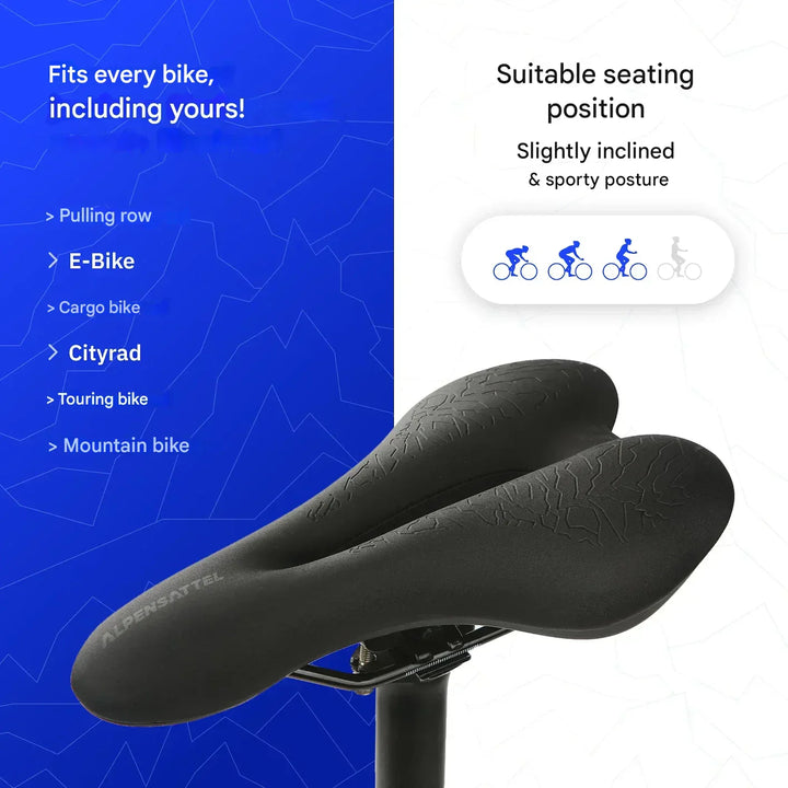 Comfortable ergonomic memory foam bike saddle, perfect for unisex riders seeking enhanced cycling comfort.