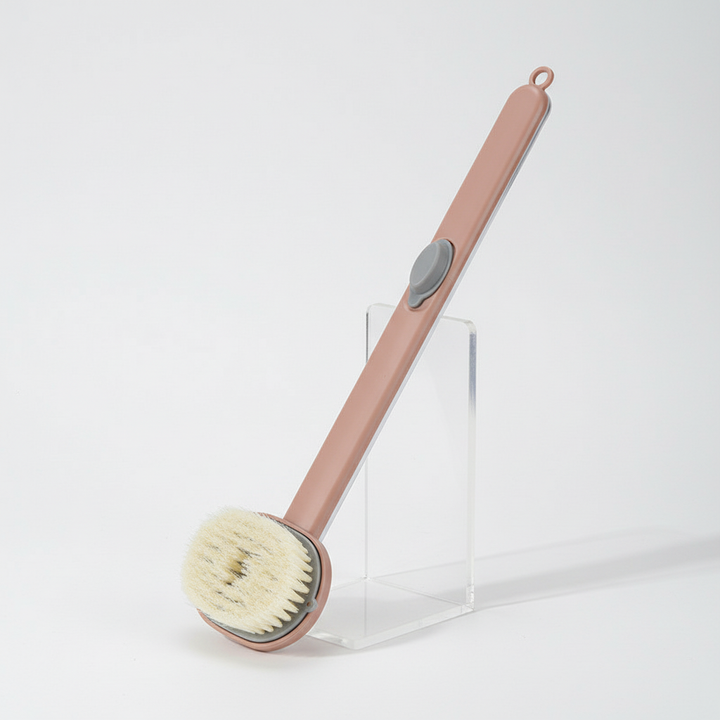 Home decor bathroom accessory: extendable bath caddy holding bath essentials and a plant.