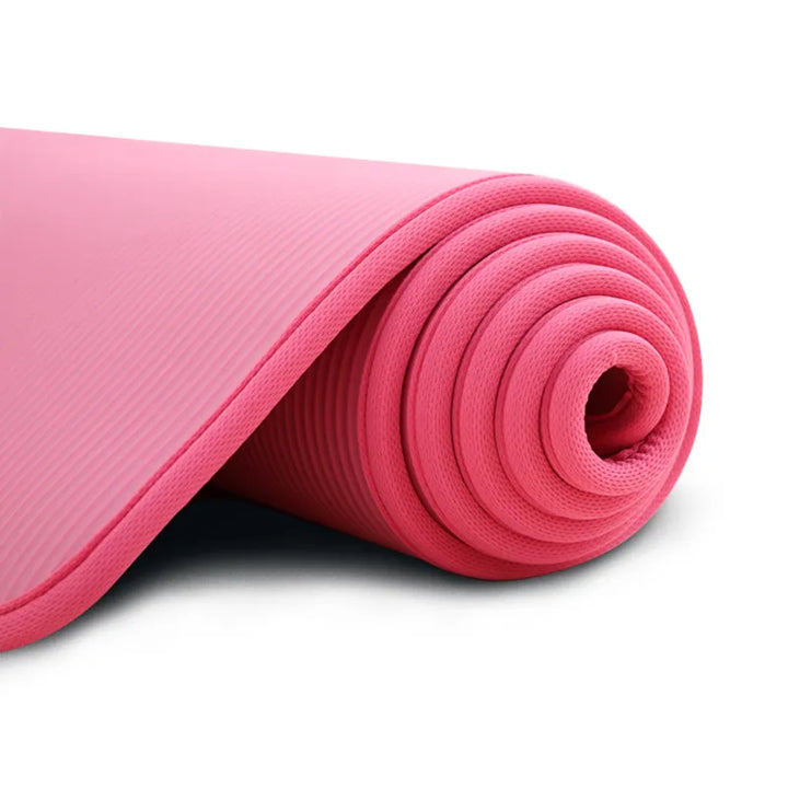 Non-slip extra thick pilates mat providing enhanced comfort for stretching & core workouts.